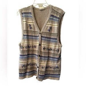 Vintage Northern Reflections Taupe Knit Vest size XL